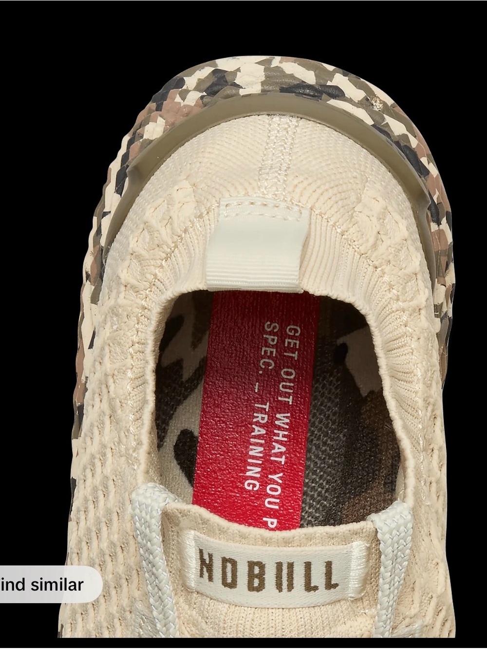 Women’s Knit Sneaker in Beige with Camouflage Sole - Picture 7 of 9